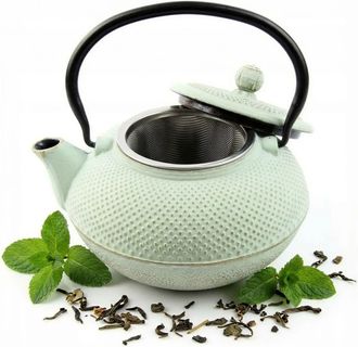 OEM Bollitore In Ghisa 1,5l Infuso Alla Menta Filtro In Acciaio Per Tisane