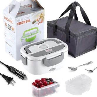 OEM Fiambrera T&eacute;rmica De 1,8 L Con Encendedor De Coche Y Bolsa Isot&eacute;rmica - Gris-crezuo