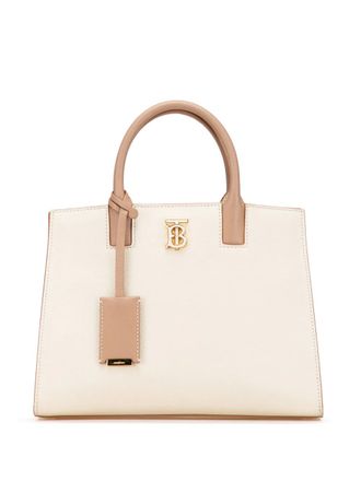 Burberry 2018-2025 Mini Bicolor Leather Frances Tote satchel - women - Calf Leather/Leather - One Size - Brown