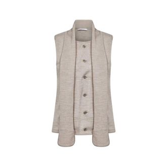 Christophe Lemaire Jassen, Dames, Bruin, M, Wol, Vest