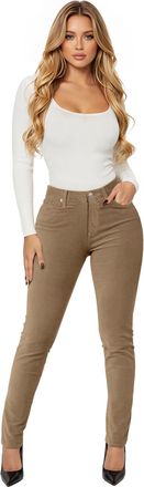 HyBrid & Company Super Comfy Stretch Women 5 Pockets Corduroy Skinny Pants P21950SK Camel 3