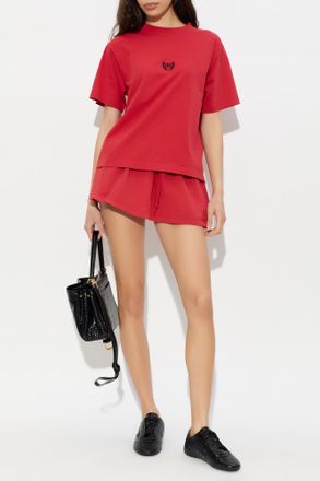 Balenciaga T-shirt With Patch, Womens, Red