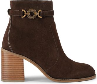 Kurt Geiger Womens Suede Bromley Block Heel Boots - Brown - Size UK 7