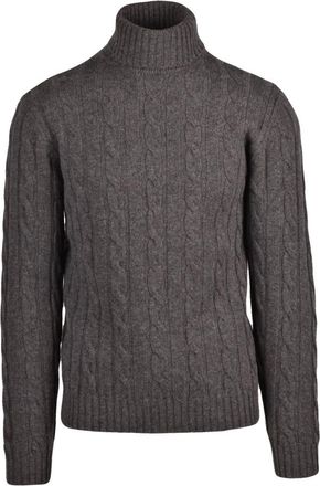 Daniele Fiesoli Truien & Vesten, Heren, Bruin, XL, Wol, Maglione intrecciato