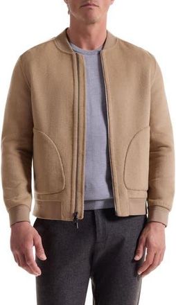 Bugatchi Brushed Wool Blend Bomber Jacket in Camel at Nordstrom Rack, Size Xxx-Large
