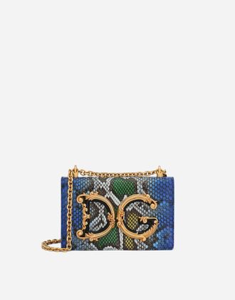 Dolce & Gabbana Medium Dg Girls Shoulder Bag - Woman Shoulder And Crossbody Bags Blue Fine Leathers Onesize