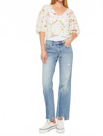 Kancan Janae Mid-Rise Straight Leg Jean In Blue