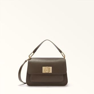 Furla Ella Top Handle S Mogano Purple Grained Calf Leather Woman