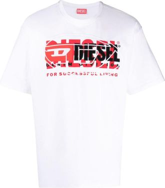 Diesel White Logo Print T-Shirt