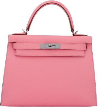 Herm&egrave;s Kelly 28 Sellier in Rose Confetti Epsom Leather with Palladium Hardware