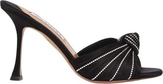 Aquazzura Atelier Crystal Stiletto Flip-Flops - Dames - Muiltjes - Zwart - 38 1/2 EU - Leer - Schoenen