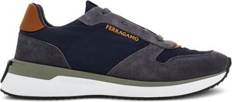 Ferragamo Sneakers in pelle scamosciata e liscia - Blu