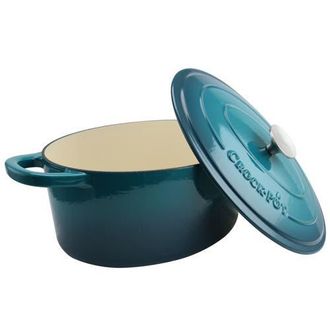 Crock-pot 7 Quart Enameled Cast Iron Oval Dutch Oven in Blue at Nordstrom