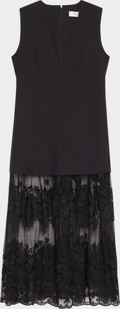 Sea New York Arielle Lace V-Neck Midi Dress