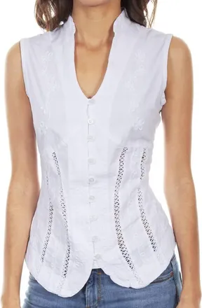 Scully Sleeveless Blouse In White