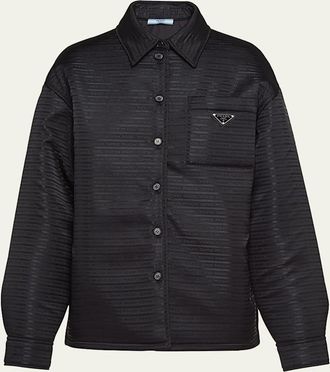 Prada Recycled Nylon Logo-Print Padded Shirt