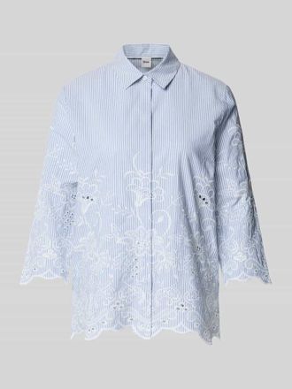 Brax Brax Regular Fit Hemdbluse mit floralem Stitching Modell Viki in Bleu, Gr&ouml;&szlig;e 38