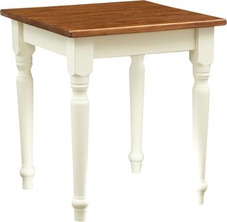 Biscottini International Biscottini - Mesa Country De Madera Maciza De Tilo Armaz&oacute;n Blanco Envejecidaocon Plan Acabada Con Efecto Nogal
