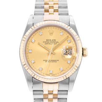 Rolex Pre-owned Rolex Datejust 36 Automatic Chronometer Diamond Champagne Dial Mens Watch 16233 CDJ