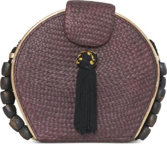 Vintage woven wicker shoulder bag - Brown