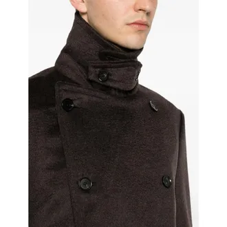 Caruso Double-Breasted Wool Coat - Brown