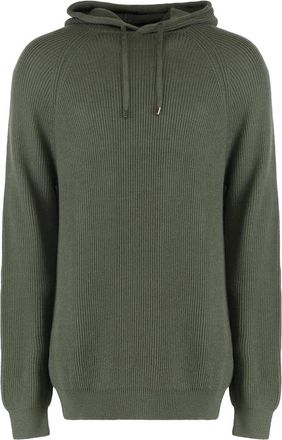 Moorer Hoodies & sweatvesten, Heren, Groen, 4Xl, Wol, Geribbeld Gebreide Wollen Hoodie