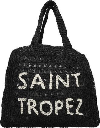 De Siena shoes Saint Tropez Raffia Tote - Dames - Shoppers - Zwart - ONE Size - Tassen