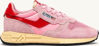 Autry SNEAKERS REELWIND LOW IN NYLON E SUEDE PINK CHERUB E FLAME SCARLET