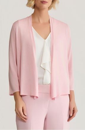 Kasper Self Edge Open Front Cardigan in Tutu Pink at Nordstrom, Size X-Small