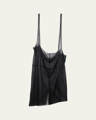 Prada Sheer Cigaline Midi Suspender Skirt