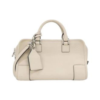Loewe Pre-owned Amazona Handtas - Dames - Pre-owned - Beige - Maat: ONE Size Leer