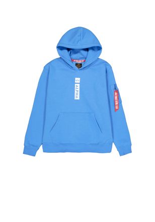 Alpha Industries Hoodie ALPHA INDUSTRIES Alpha Puff Print Hoodie, Herren, Gr. XL, mediteranian blau, Obermaterial: 80% Baumwolle, 20% Polyester, regular fit, Sweatshir