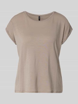 Vero Moda Regular Fit T-Shirt aus Lyocell-Mix Modell AVA in Sand, Gr&ouml;&szlig;e XL