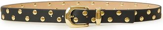 B-Low The Belt Juniper Studded Leather Belt in Black Gold at Nordstrom, Size X-Small
