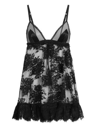 Dolce & Gabbana lace cami top - women - Spandex/Elastane/Cotton/Polyamide/Polyester/Spandex/Elastane/Silk - 42 - Black