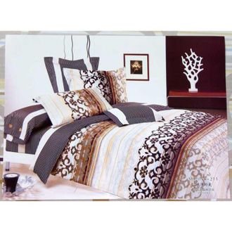 OEM Elegante Juego De Ropa De Cama De Sat&eacute;n En Tonos Blancos Y Marrones