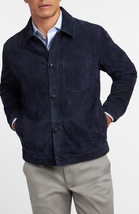 David Donahue City Suede Jacket in Navy at Nordstrom, Size Xx-Large