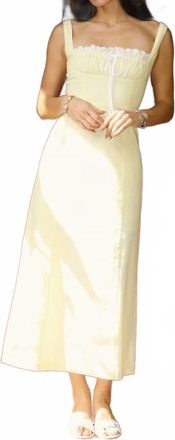 Bailey Rose Two For Tea Midi Dress In Yellow