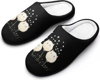 Generic Cute Cat Dandelion Mens Slippers Comfortable And Non-slip Cotton Slipper Shoe for House