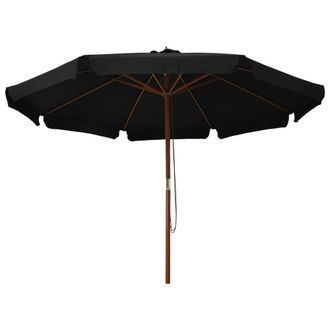 Berkfield Home Outdoor Parasol with Wooden Pole 330 cm Black