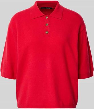 Luisa Cerano Luisa Cerano Strickshirt aus Wolle-Kaschmir-Mix mit Polokragen in Rot, Gr&ouml;&szlig;e 34