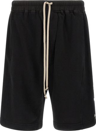 Rick Owens Black Wide Pusher Short Bermuda Shorts