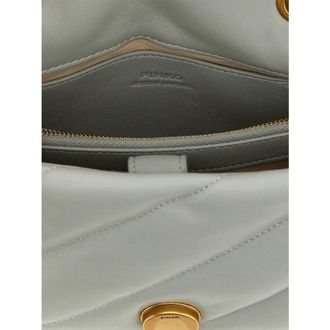 Pinko Gray Lamb Fur Crossbody Bag