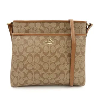 Coach Shoulder Canvas Brown Canvas Handbag (Pre-Owned)