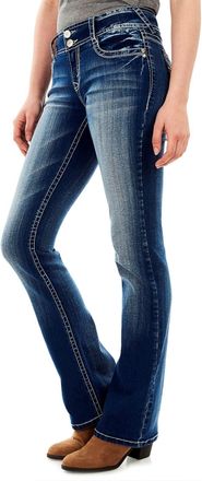 Wallflower Jeans Womens Luscious Curvy Bootcut Mid-Rise Insta Stretch Juniors Jeans (Standard and Plus), Jenna, 11 Shorts