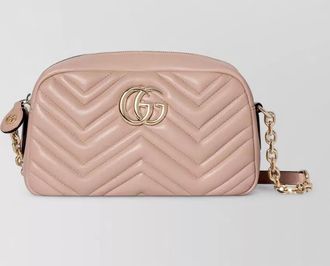 Gucci chain strap chevron quilting gold tone bag