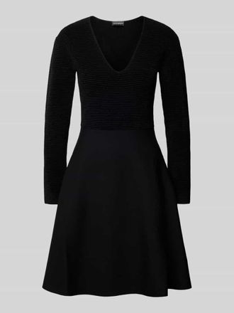 Emporio Armani Knielanges Kleid mit Strukturmuster Modell Ottoman in Black, Gr&ouml;&szlig;e 44