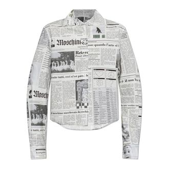 Moschino Shirts, female, White, Size: S Printed Shirt