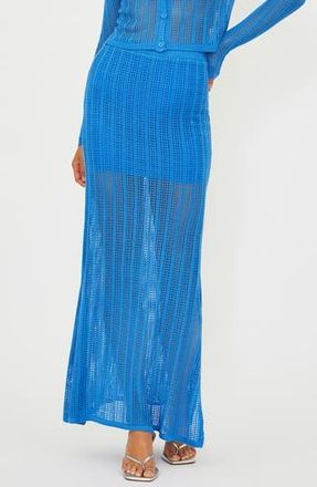 Beach Riot Ivana Open Knit Cover-Up Pencil Skirt in Harbor Blue at Nordstrom Rack, Size X-Small