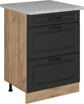 Vicco Mueble bajo de cocina R-Line, Hormigón, 60 cm et Mármol